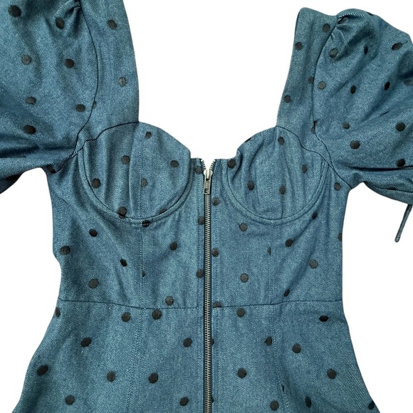 TulaRosa Dara Dress in Denim Blue Mini Dress Size Small - Picture 3 of 11